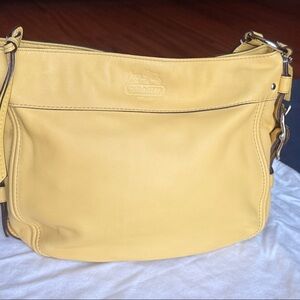 Coach Lemon Yellow Leather Shoulder Bag